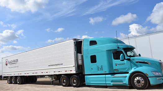 Cross-Border Truck Near Canada-US Border